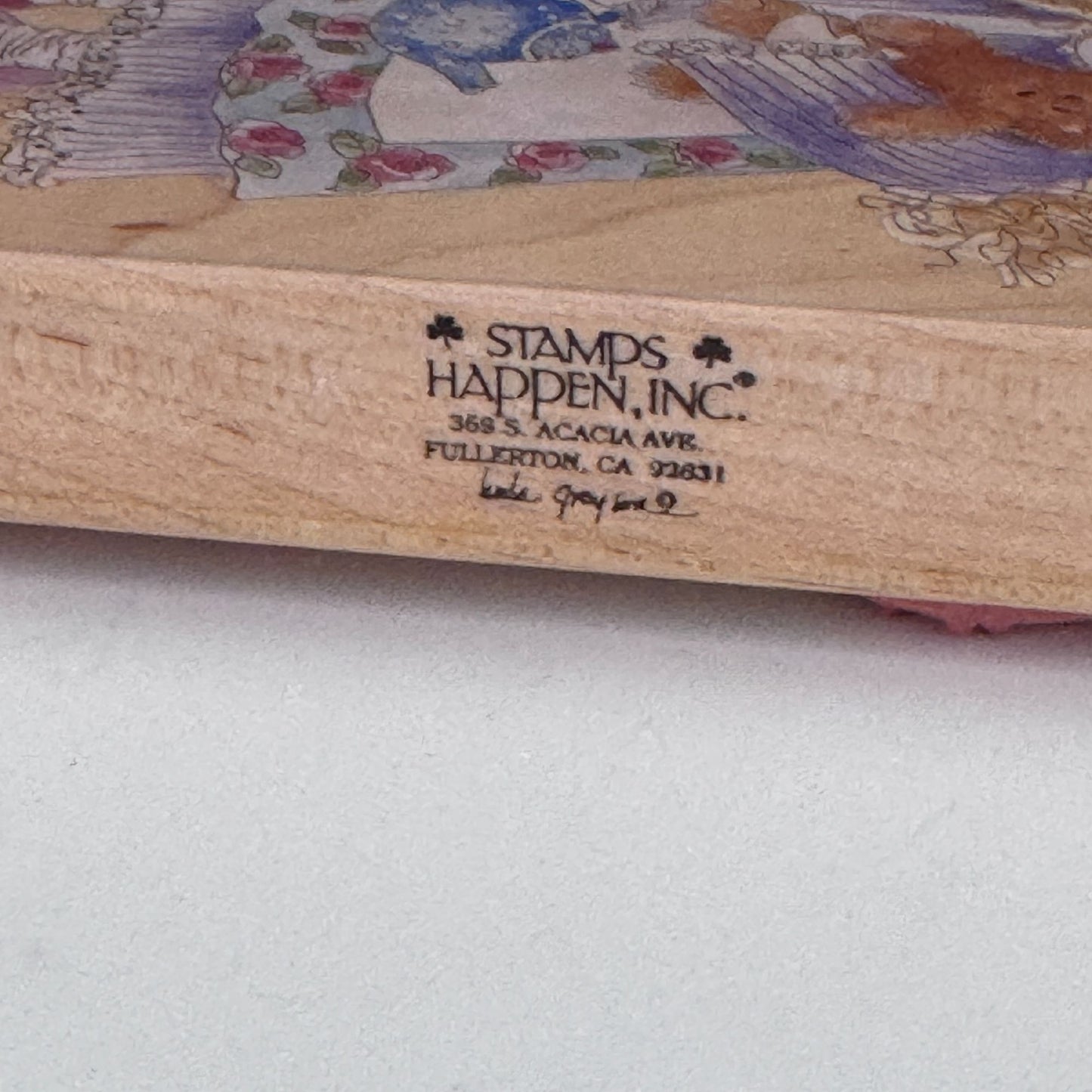 Stamps Happen Rubber Stamp Emily and Alexander Bear Girl Teddy Tea Party Cardmaking Wood Mounted