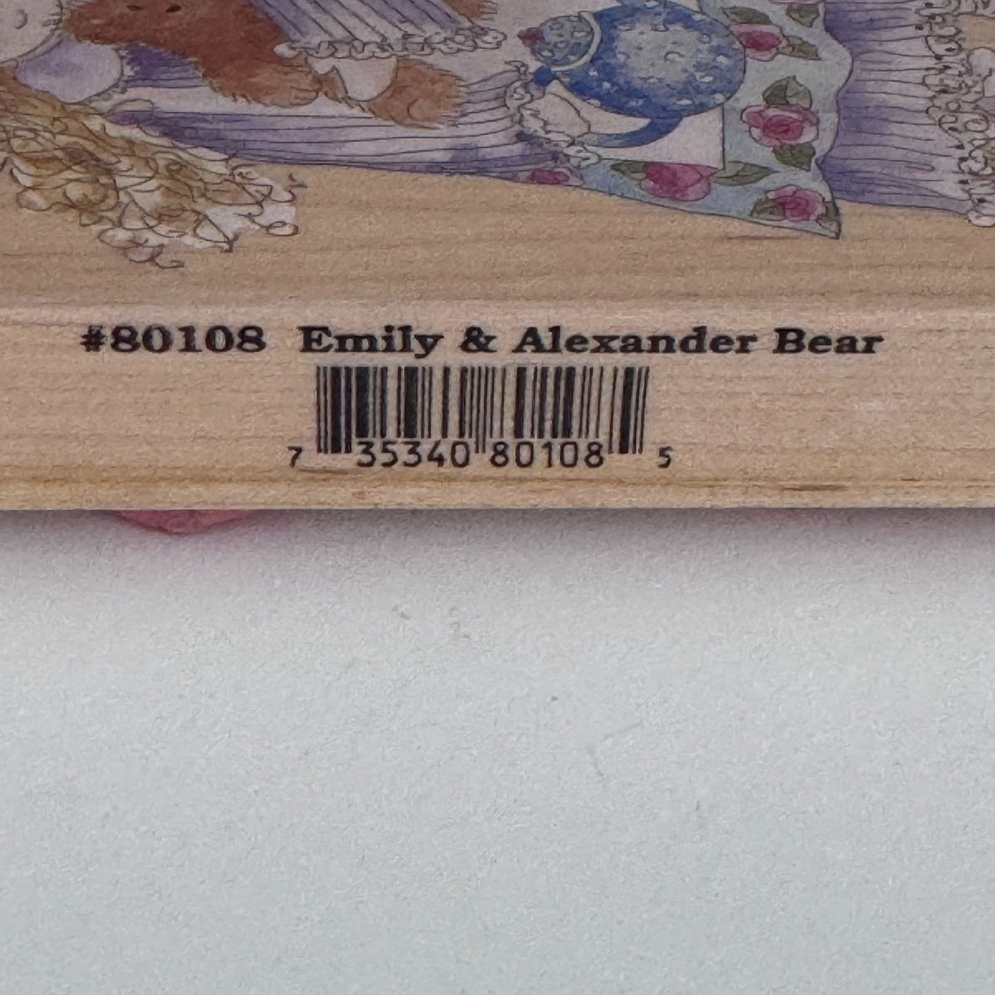 Stamps Happen Rubber Stamp Emily and Alexander Bear Girl Teddy Tea Party Cardmaking Wood Mounted
