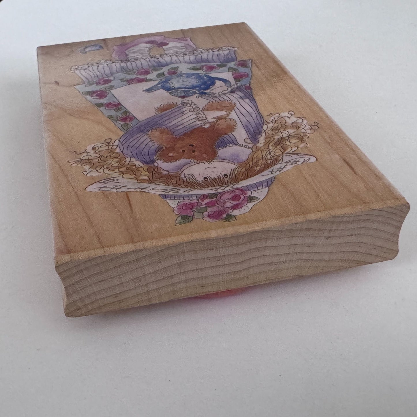 Stamps Happen Rubber Stamp Emily and Alexander Bear Girl Teddy Tea Party Cardmaking Wood Mounted
