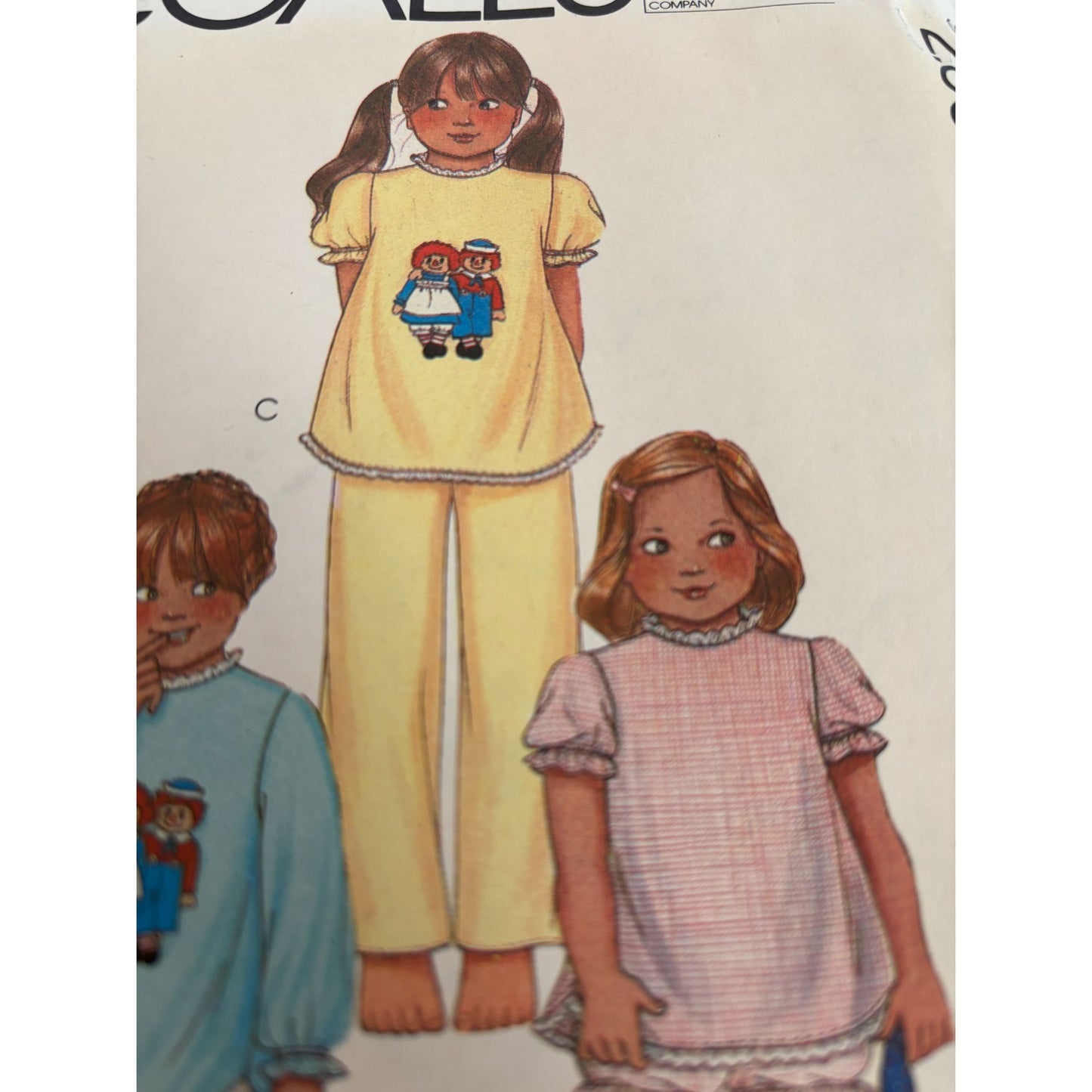 McCalls Sewing Pattern 7730 Girls Nightgown Pajamas XS Vintage 2 4 Uncut Easy