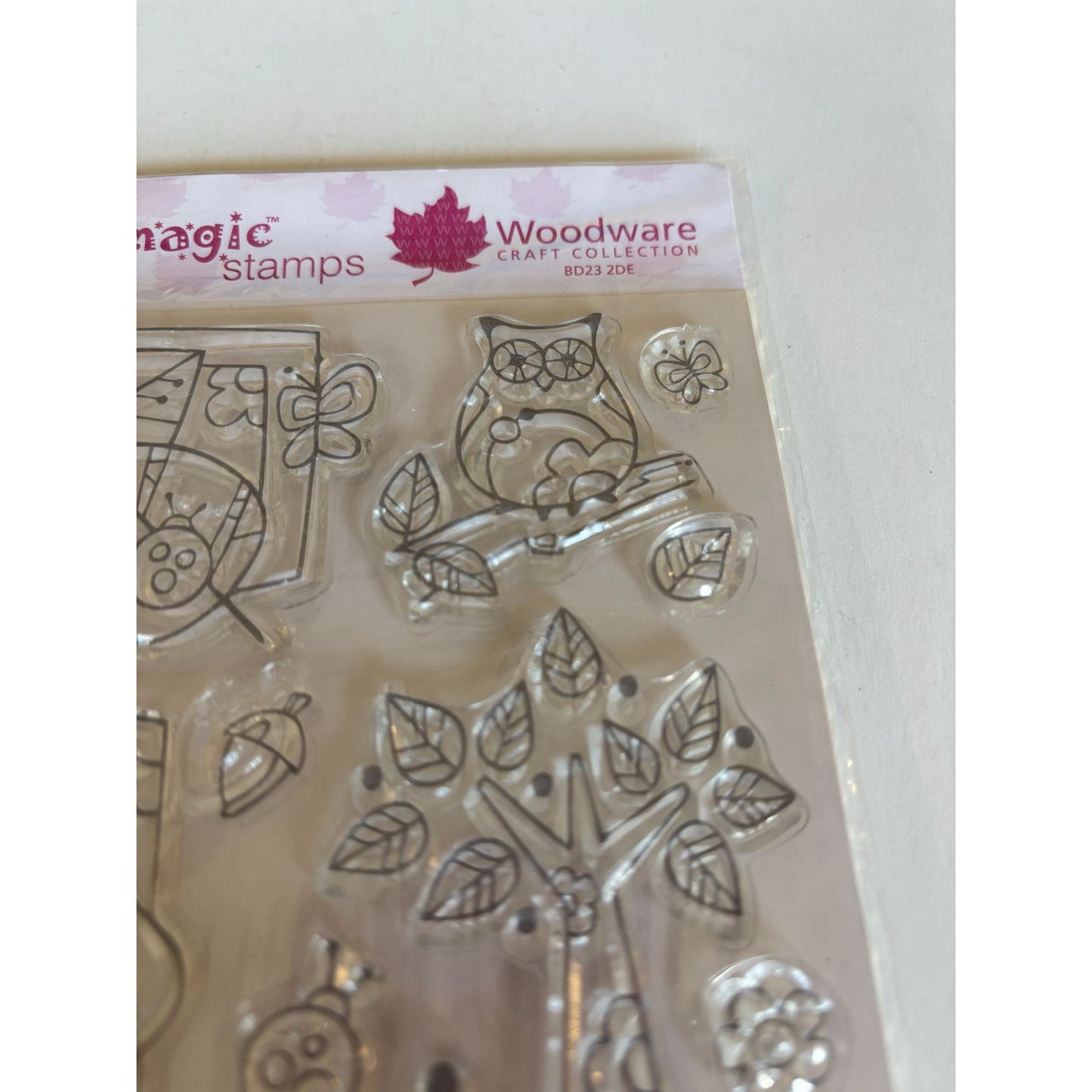 Woodware Clear Magic Stamps Craft Woodland Animals Nature Stamp Set Mushroom Tree Cardmaking