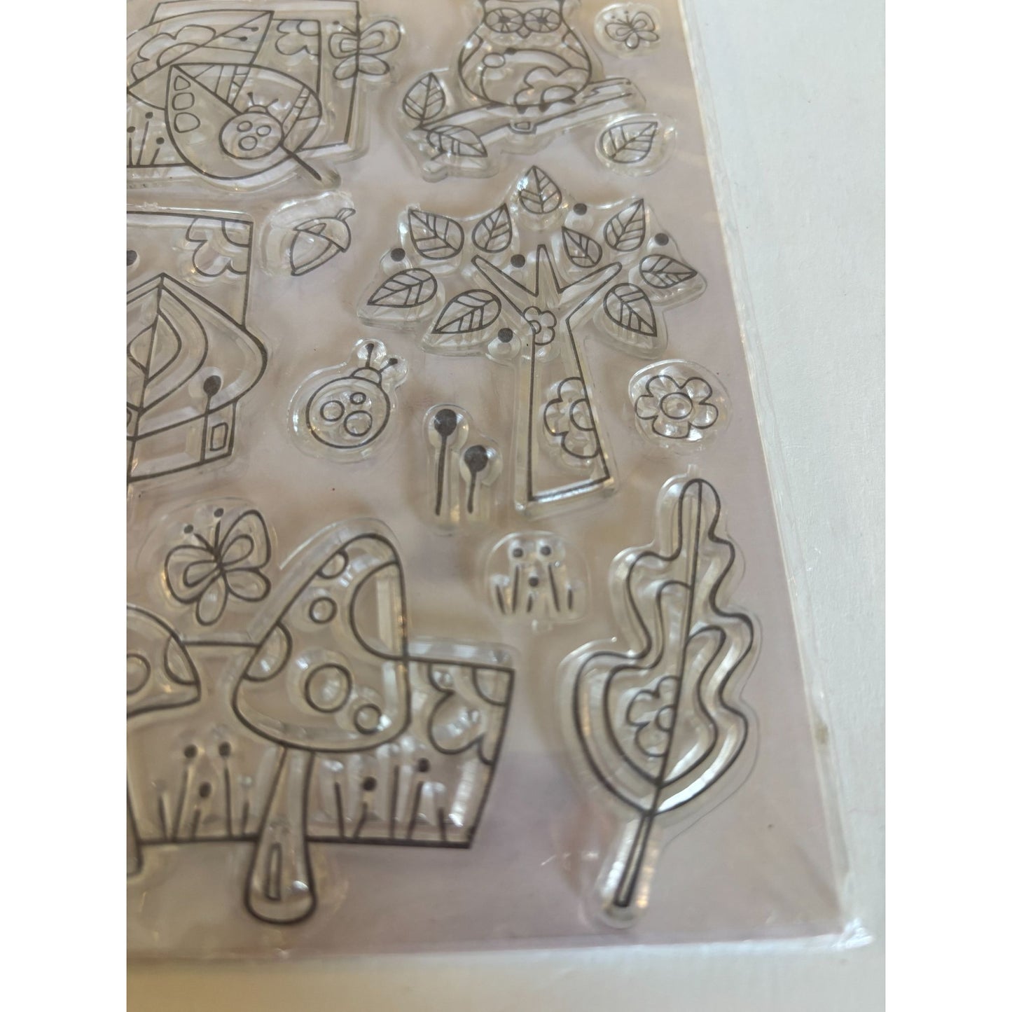 Woodware Clear Magic Stamps Craft Woodland Animals Nature Stamp Set Mushroom Tree Cardmaking