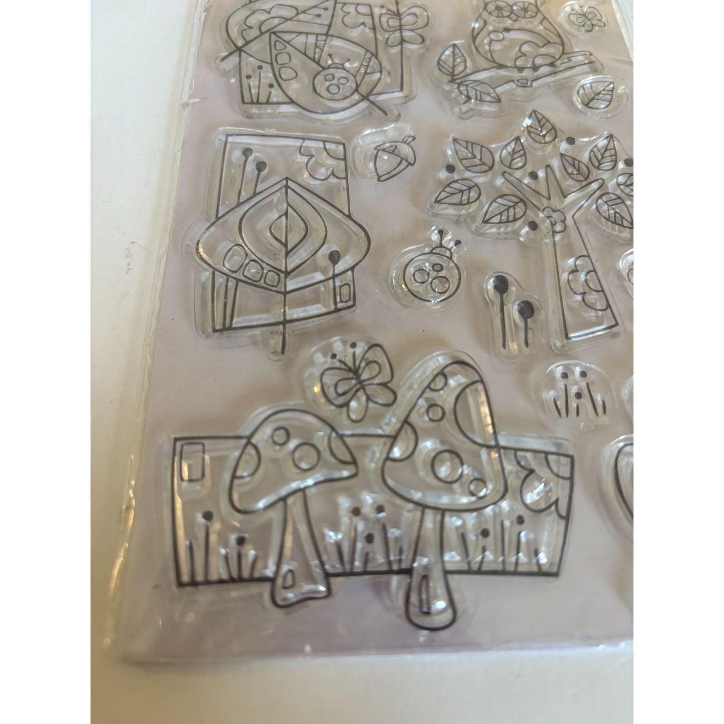 Woodware Clear Magic Stamps Craft Woodland Animals Nature Stamp Set Mushroom Tree Cardmaking