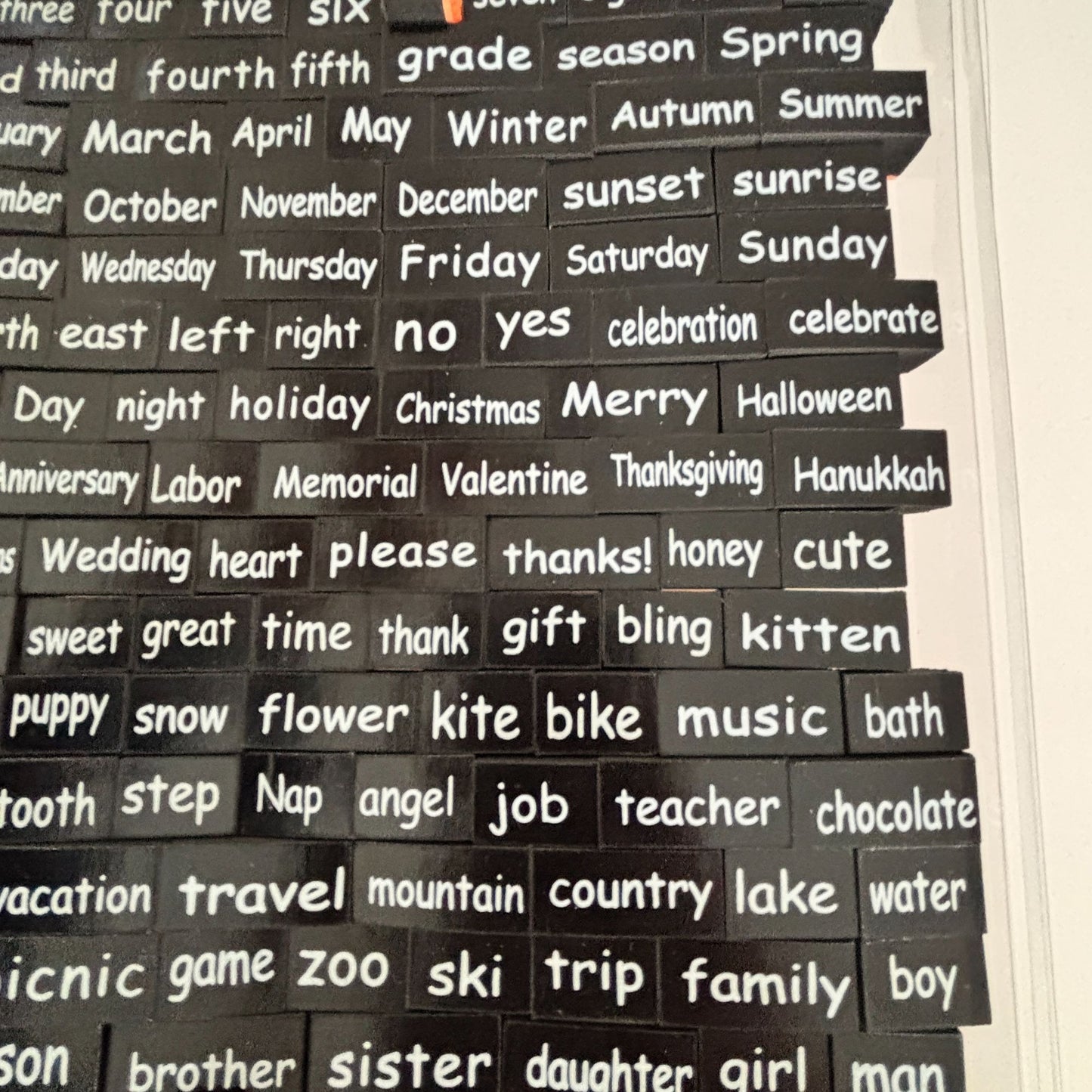 Foam Rubber Stamp Set 184 Poetry Words Months Holiday Journaling Planner Family