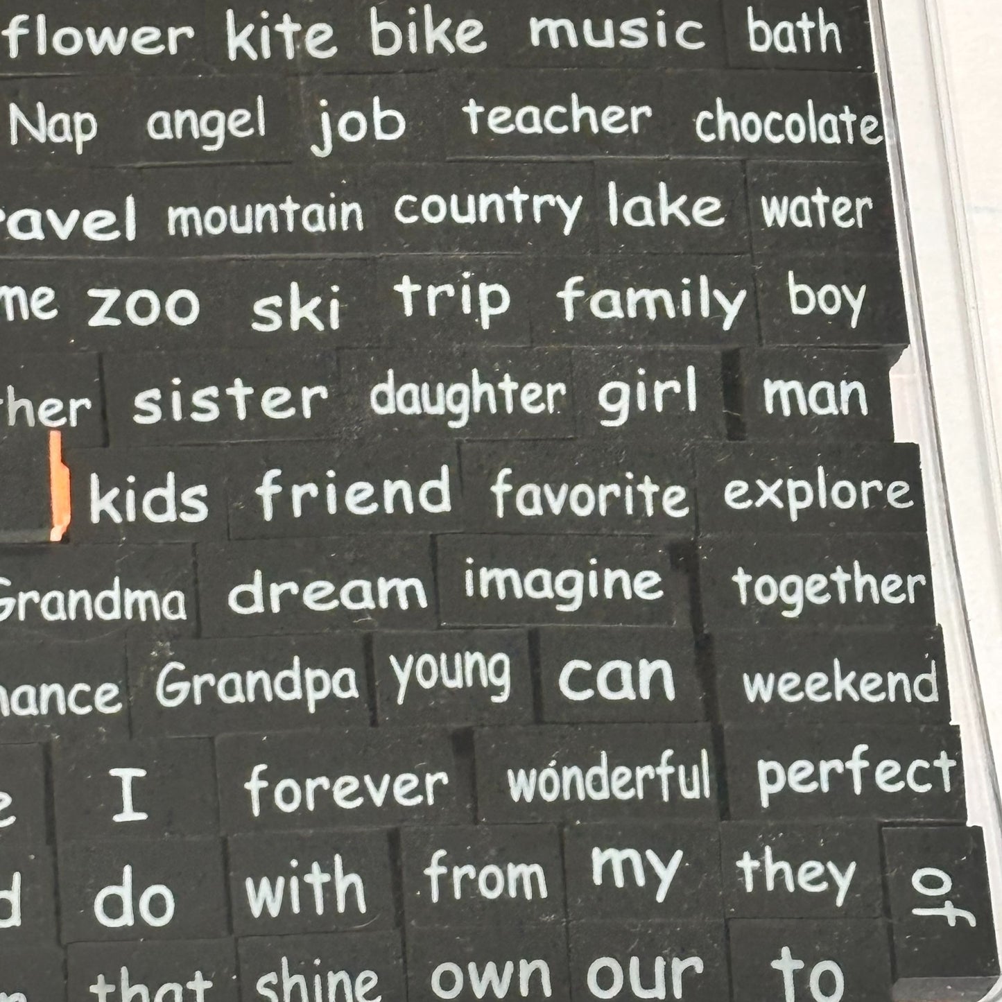 Foam Rubber Stamp Set 184 Poetry Words Months Holiday Journaling Planner Family