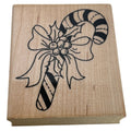 Embossing Arts Candy Cane Rubber Stamp Christmas Bow Holly Berries Holiday Cardmaking Wood Mounted