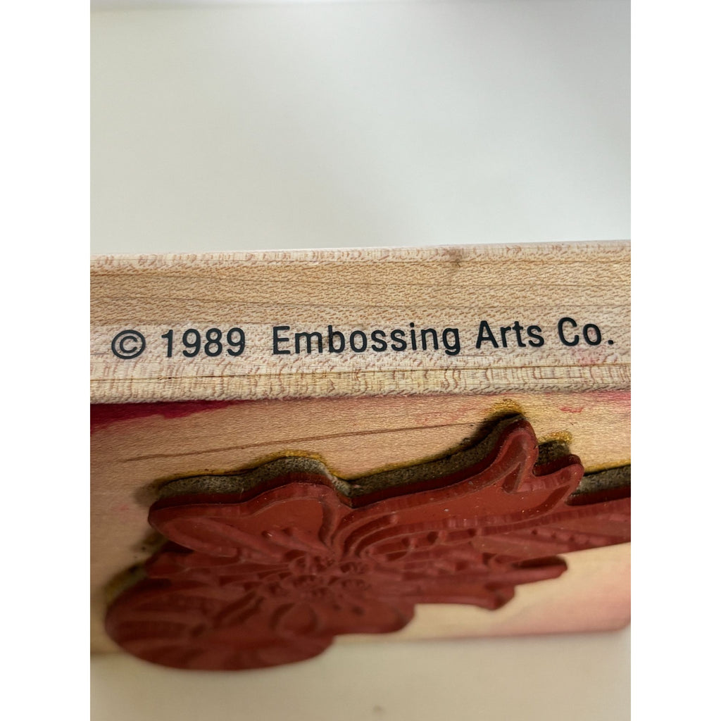 Embossing Arts Candy Cane Rubber Stamp Christmas Bow Holly Berries Holiday Cardmaking Wood Mounted
