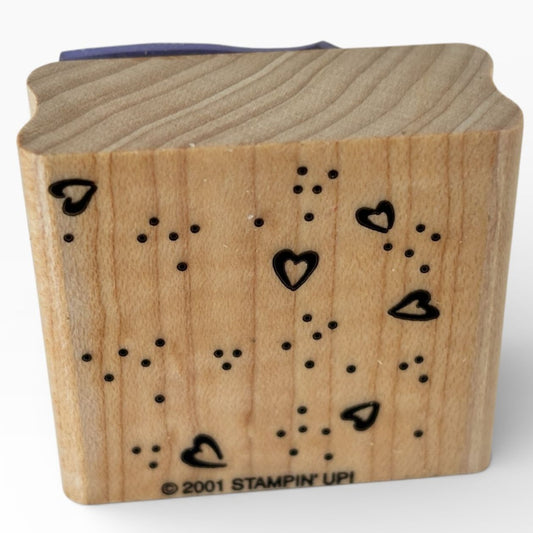 Stampin Up Rubber Stamp Heart and Dots Background Pattern Card Making Country