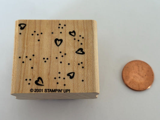 Stampin Up Rubber Stamp Heart and Dots Background Pattern Card Making Country