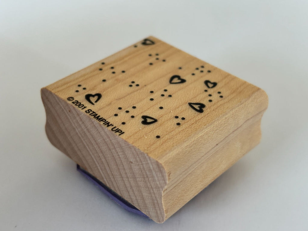 Stampin Up Rubber Stamp Heart and Dots Background Pattern Card Making Country
