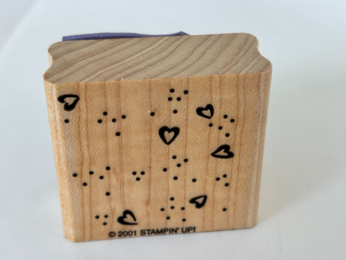 Stampin Up Rubber Stamp Heart and Dots Background Pattern Card Making Country