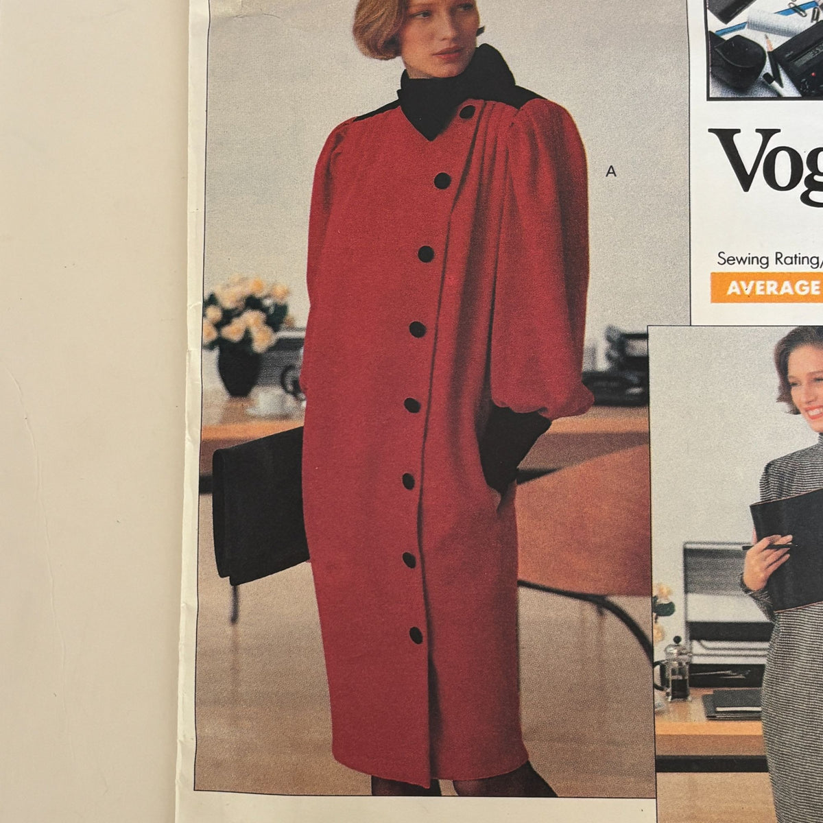Vogue Sewing Pattern 2357 Nipon Boutique Dress 80s Secretary Office Career 10 Uncut Power Dressing
