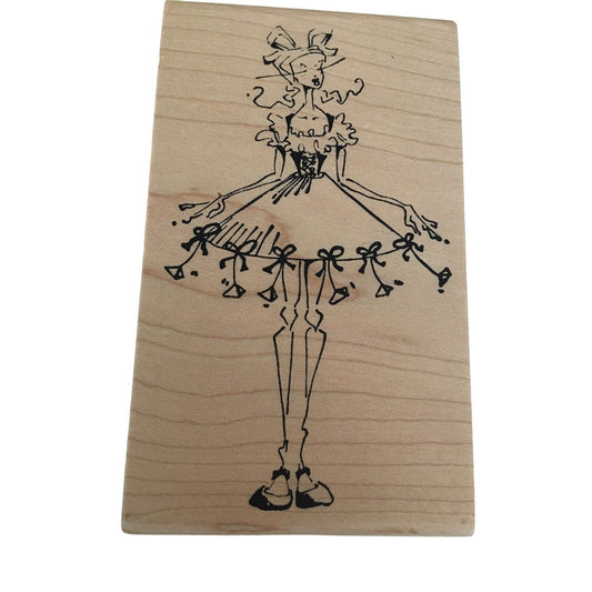 Magenta Rubber Stamp Ballerina Dance Ribbons Bows Card Making Crafts Ballet