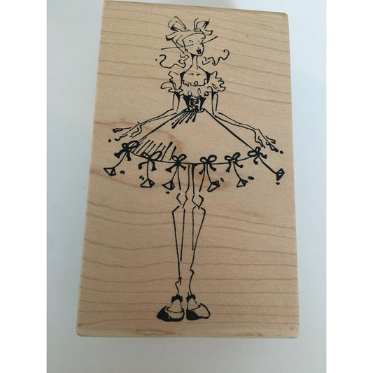Magenta Rubber Stamp Ballerina Dance Ribbons Bows Card Making Crafts Ballet