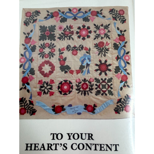 Osage County Quilt Factory Pattern Appliqued Mini Quilt To Your Hearts Content