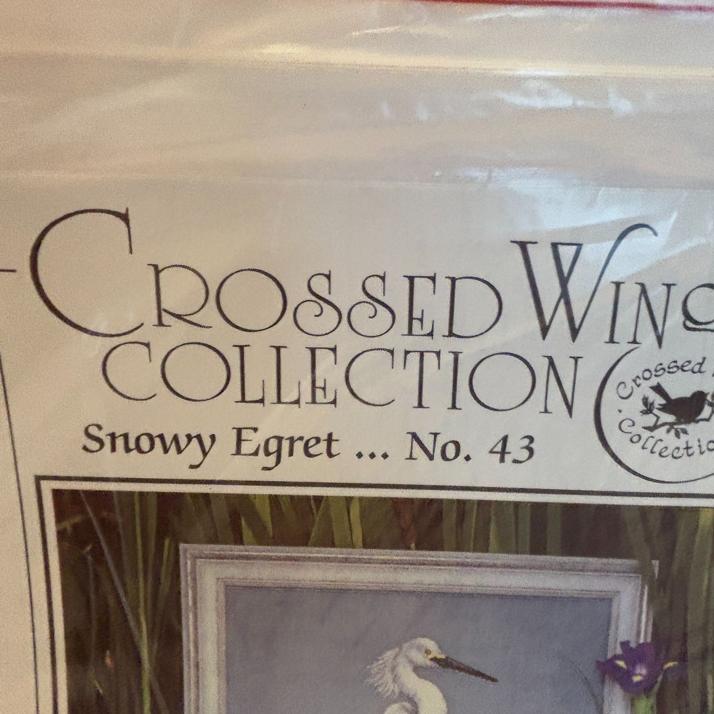 Crossed Wing Collection Cross Stitch Pattern Snowy Egret Bird Nature 43