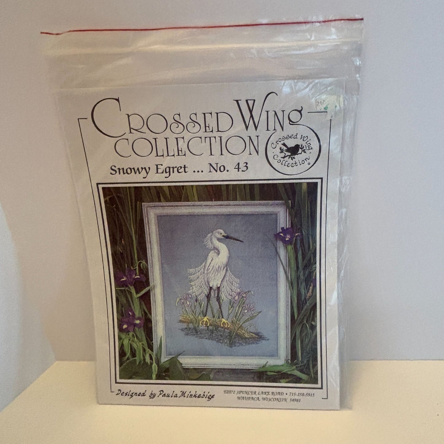 Crossed Wing Collection Cross Stitch Pattern Snowy Egret Bird Nature 43