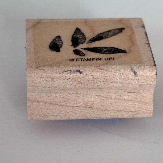 Stampin Up Rubber Stamp Small Leaf Cluster Botanical Nature Cardmaking Wood