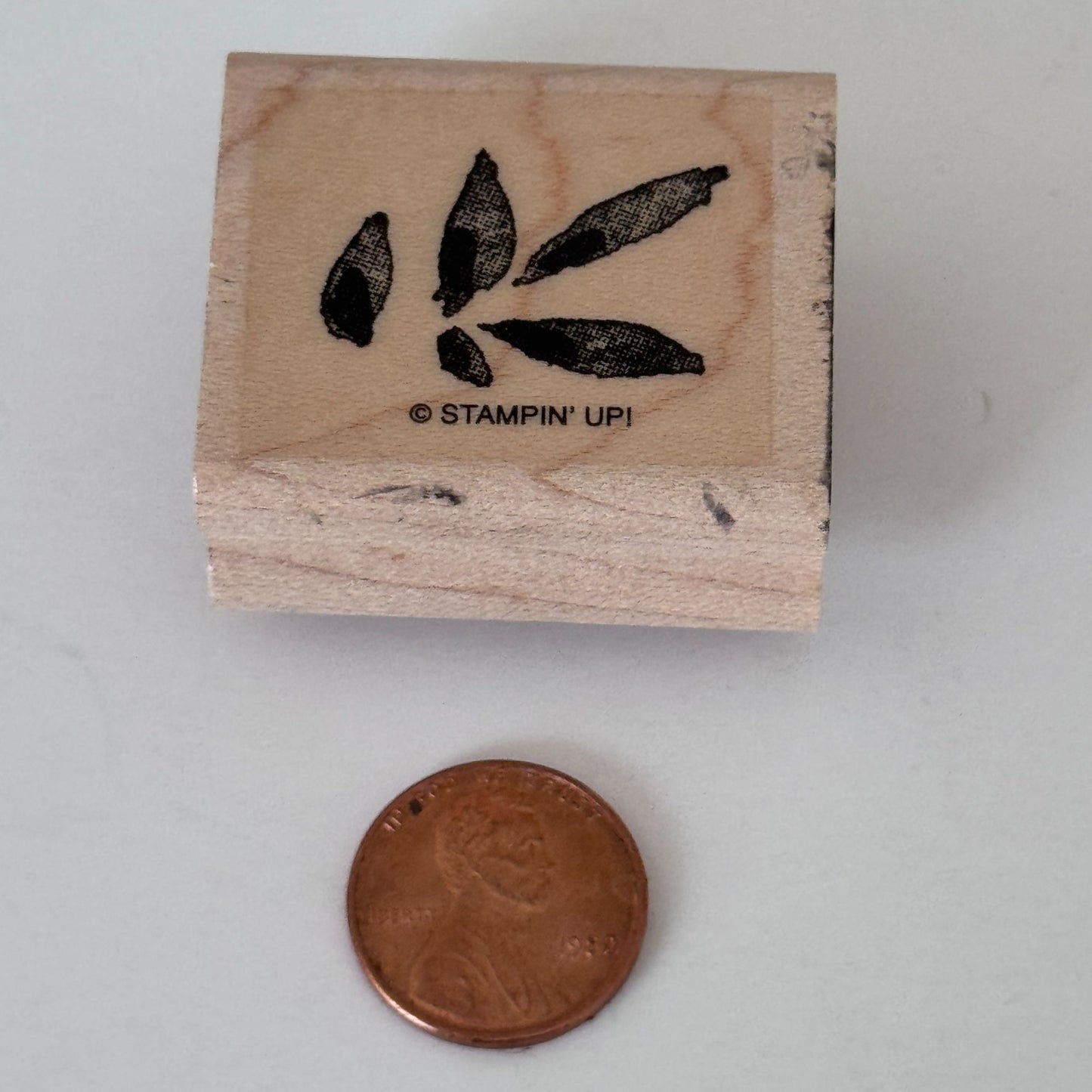 Stampin Up Rubber Stamp Small Leaf Cluster Botanical Nature Cardmaking Wood