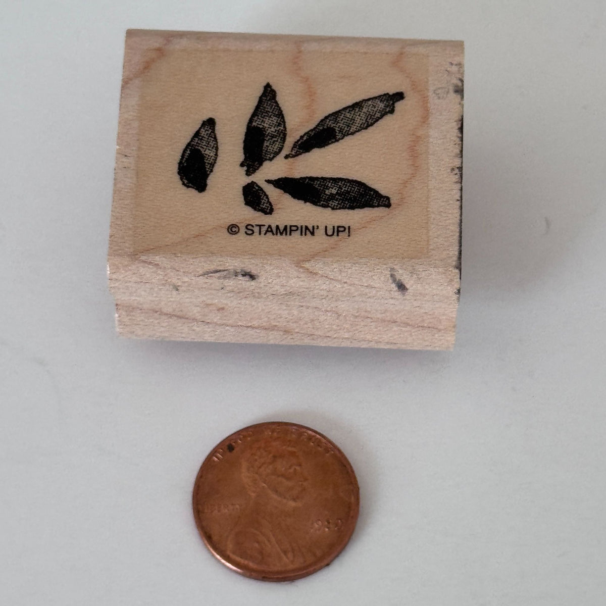 Stampin Up Rubber Stamp Small Leaf Cluster Botanical Nature Cardmaking Wood