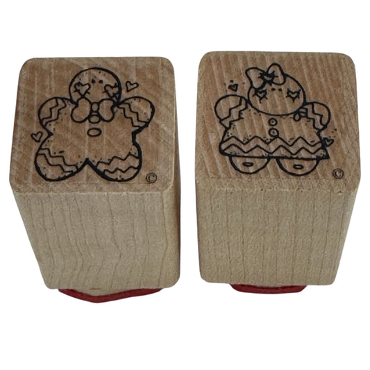 DOTS Rubber Stamps Christmas Gingerbread Man Woman Baking Gift Tag Card Making