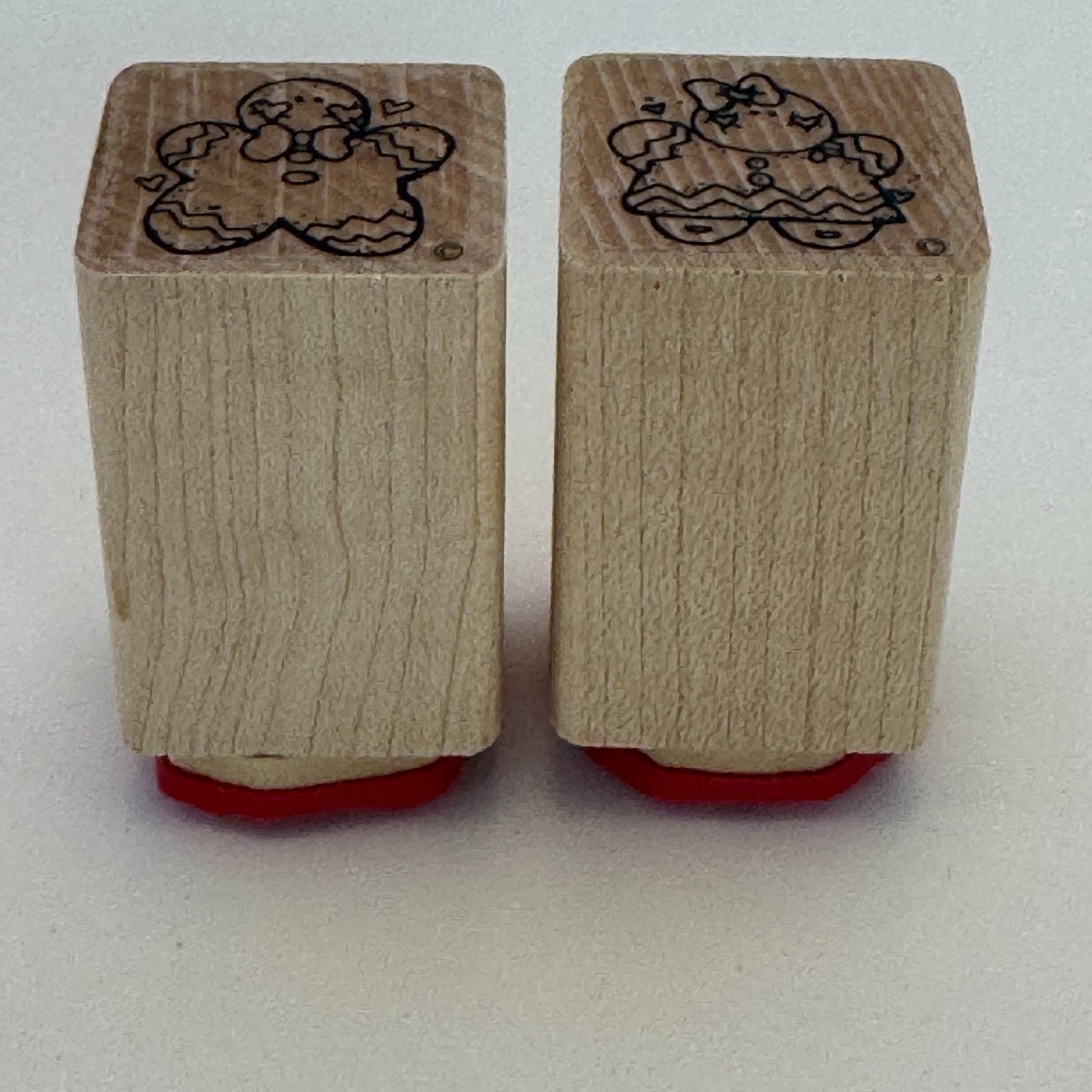 DOTS Rubber Stamps Christmas Gingerbread Man Woman Baking Gift Tag Card Making