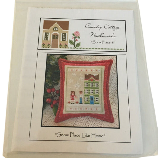 Country Cottage Needleworks Cross Stitch Pattern Snow Place Like Home Pillow Winter Chart House