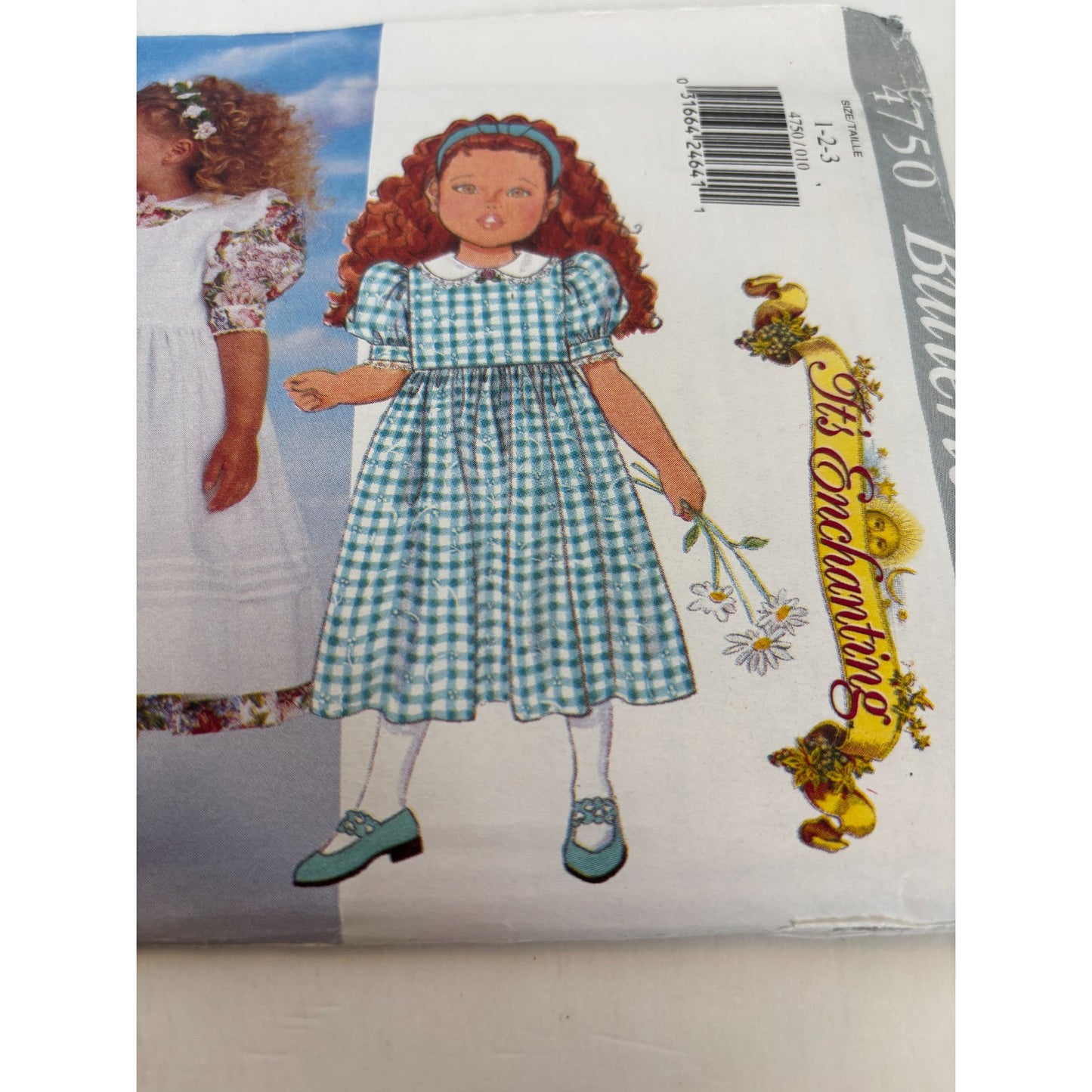 Butterick Sewing Pattern 4750 Toddler Dress Pinafore Spring Church Party 2T 3T
