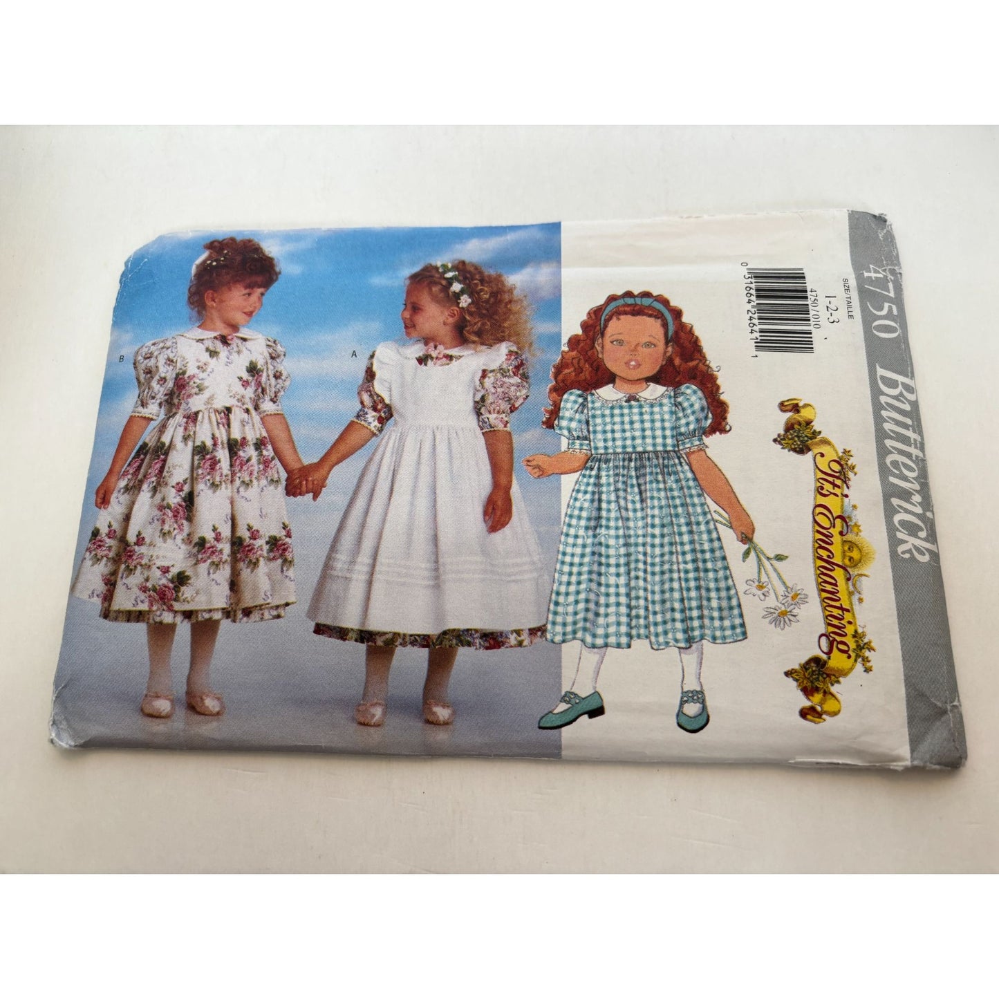 Butterick Sewing Pattern 4750 Toddler Dress Pinafore Spring Church Party 2T 3T