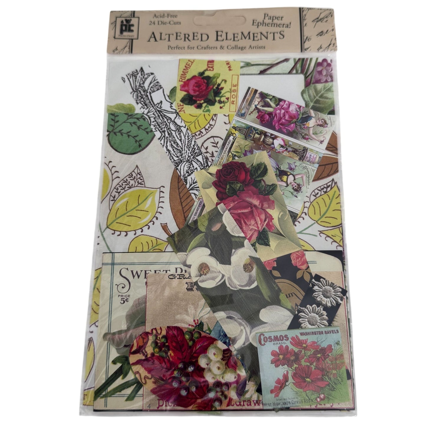 Provo Craft Altered Elements Paper Ephemera Botanical Collection Die Cuts Floral Junk Journaling Scrapbooking