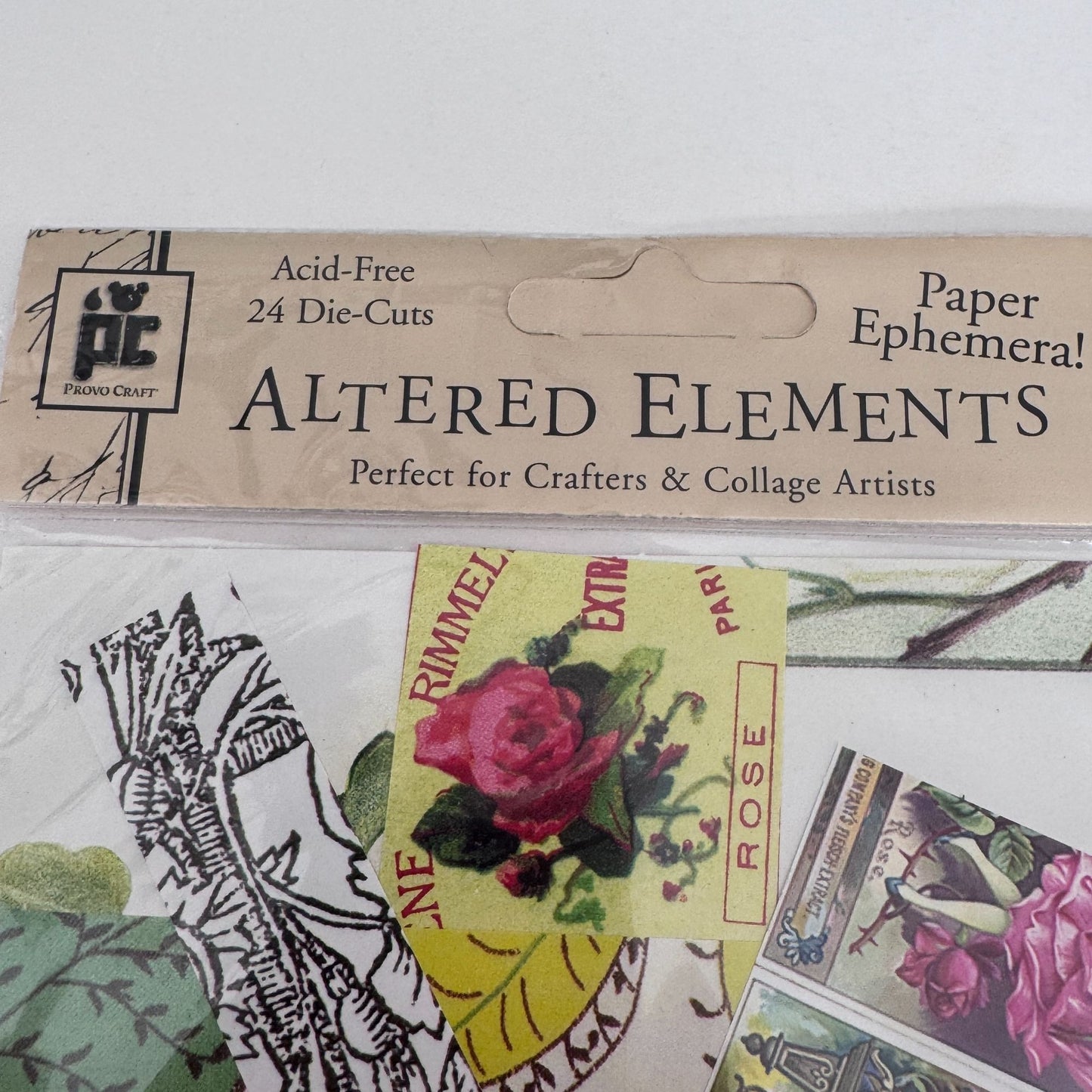 Provo Craft Altered Elements Paper Ephemera Botanical Collection Die Cuts Floral Junk Journaling Scrapbooking