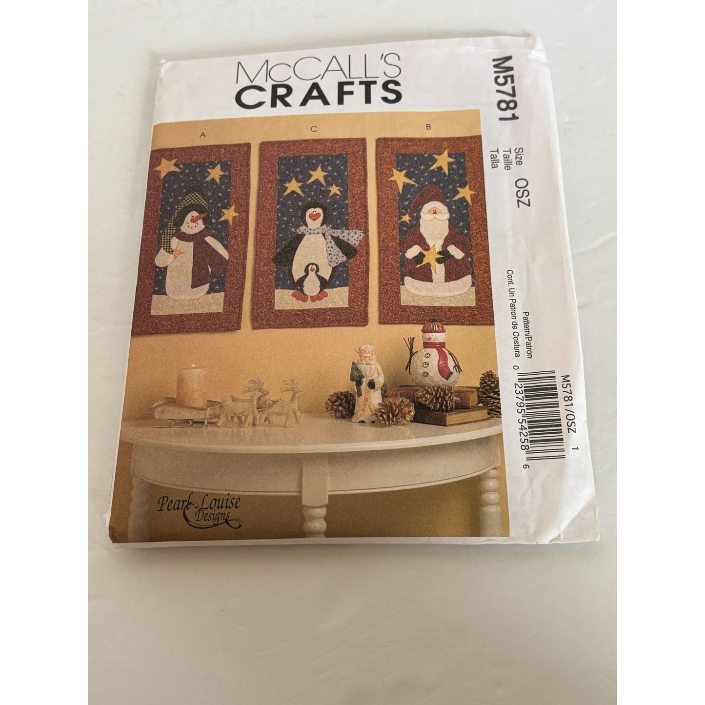 McCalls Crafts Pattern M5781 Mini Quilt Christmas Snowman Penguin Santa Holidays