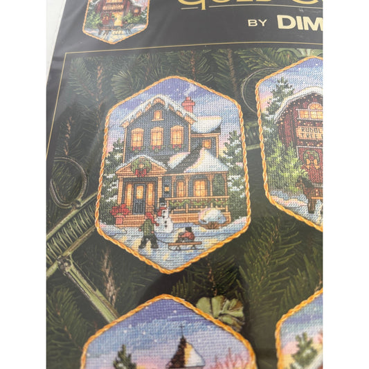 Dimensions Gold Collection Cross Stitch Kit Christmas Village Ornaments Set of 6