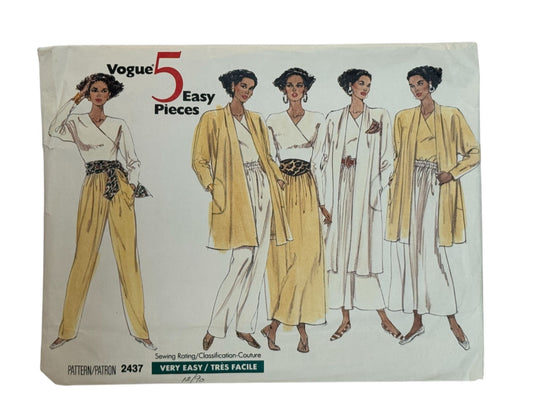 Vogue Sewing Pattern 2437 5 Easy Pieces Jacket Top Skirt Pants Outfit UC 8 10 12