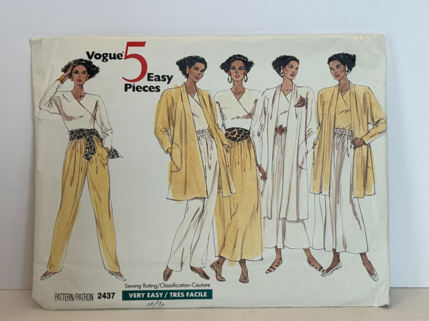 Vogue Sewing Pattern 2437 5 Easy Pieces Jacket Top Skirt Pants Outfit UC 8 10 12