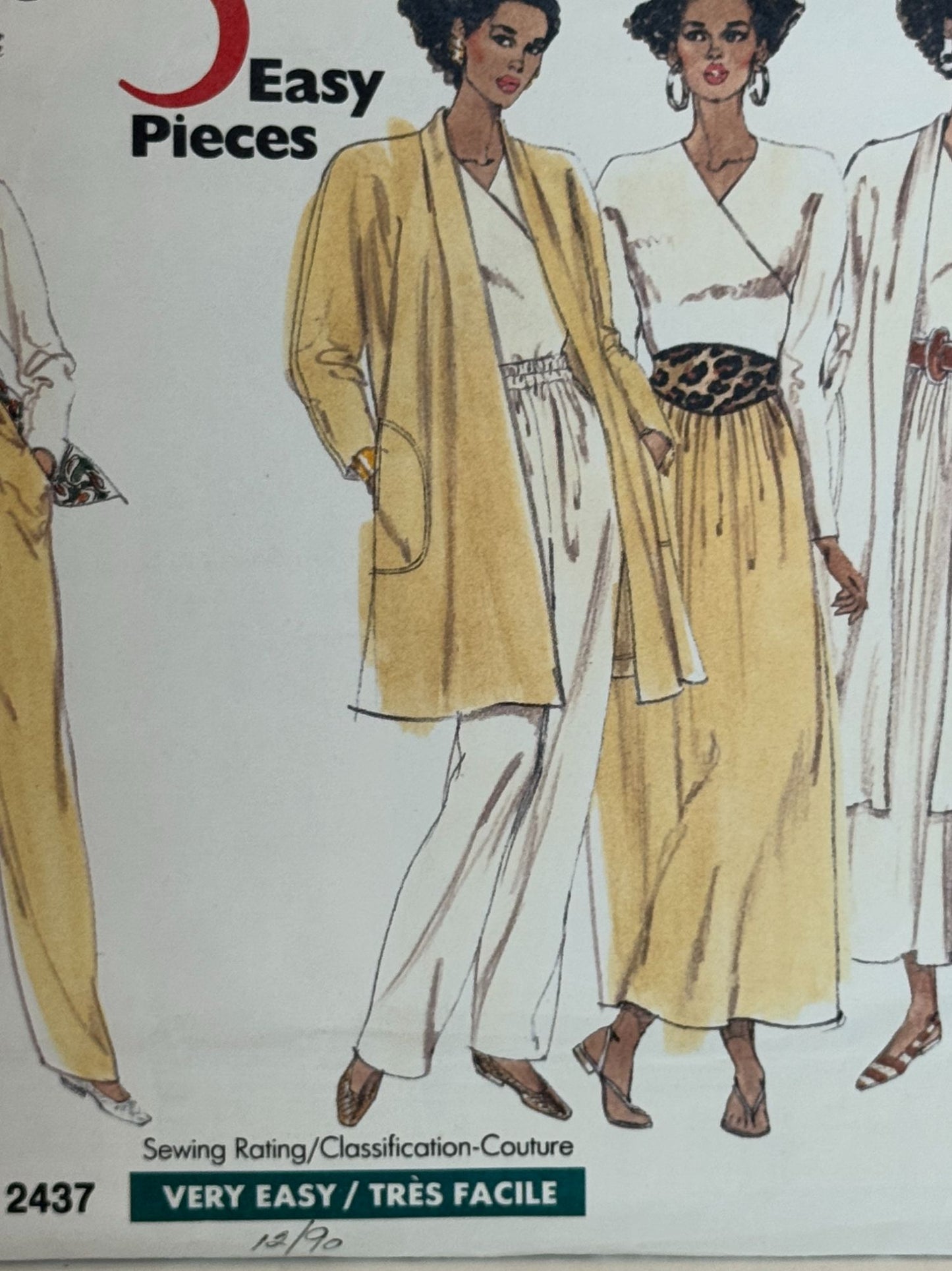 Vogue Sewing Pattern 2437 5 Easy Pieces Jacket Top Skirt Pants Outfit UC 8 10 12