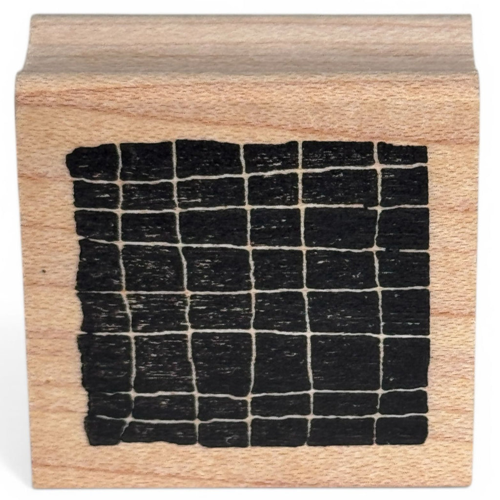 Impress Rubber Stamp Grid Square Pattern Background Cardmaking Junk Journaling Paper Crafting