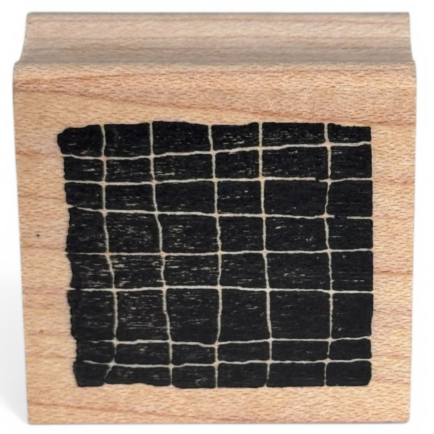 Impress Rubber Stamp Grid Square Pattern Background Cardmaking Junk Journaling Paper Crafting