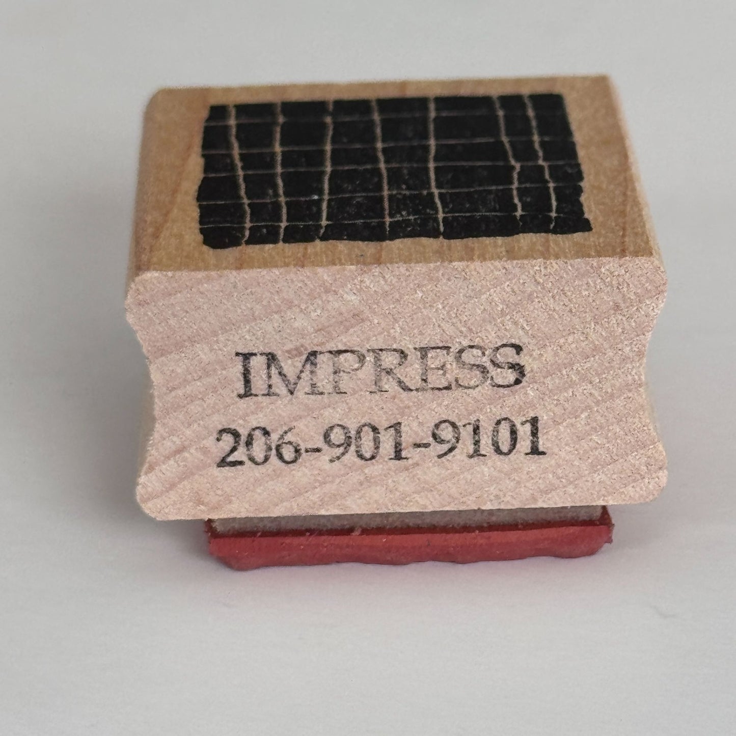Impress Rubber Stamp Grid Square Pattern Background Cardmaking Junk Journaling Paper Crafting
