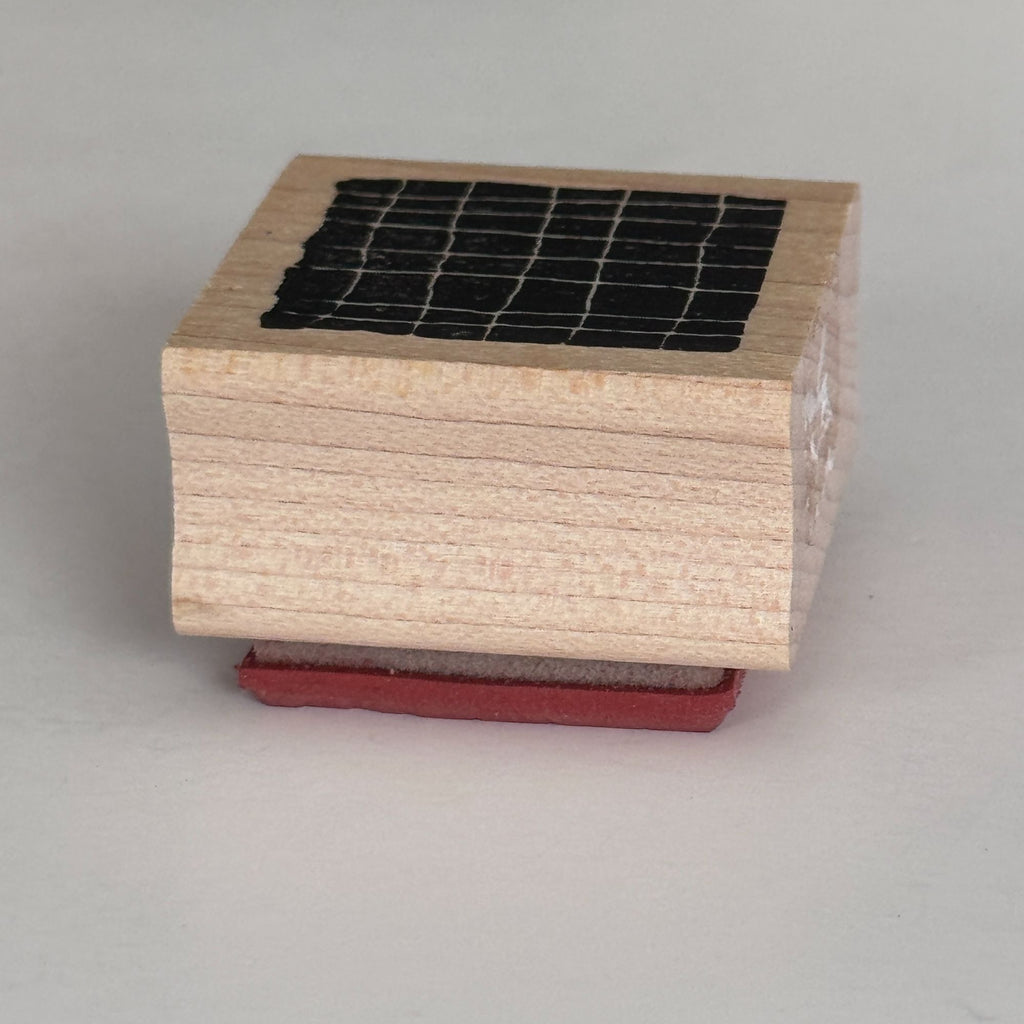 Impress Rubber Stamp Grid Square Pattern Background Cardmaking Junk Journaling Paper Crafting