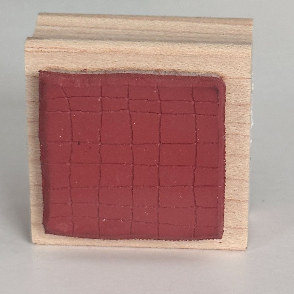 Impress Rubber Stamp Grid Square Pattern Background Cardmaking Junk Journaling Paper Crafting