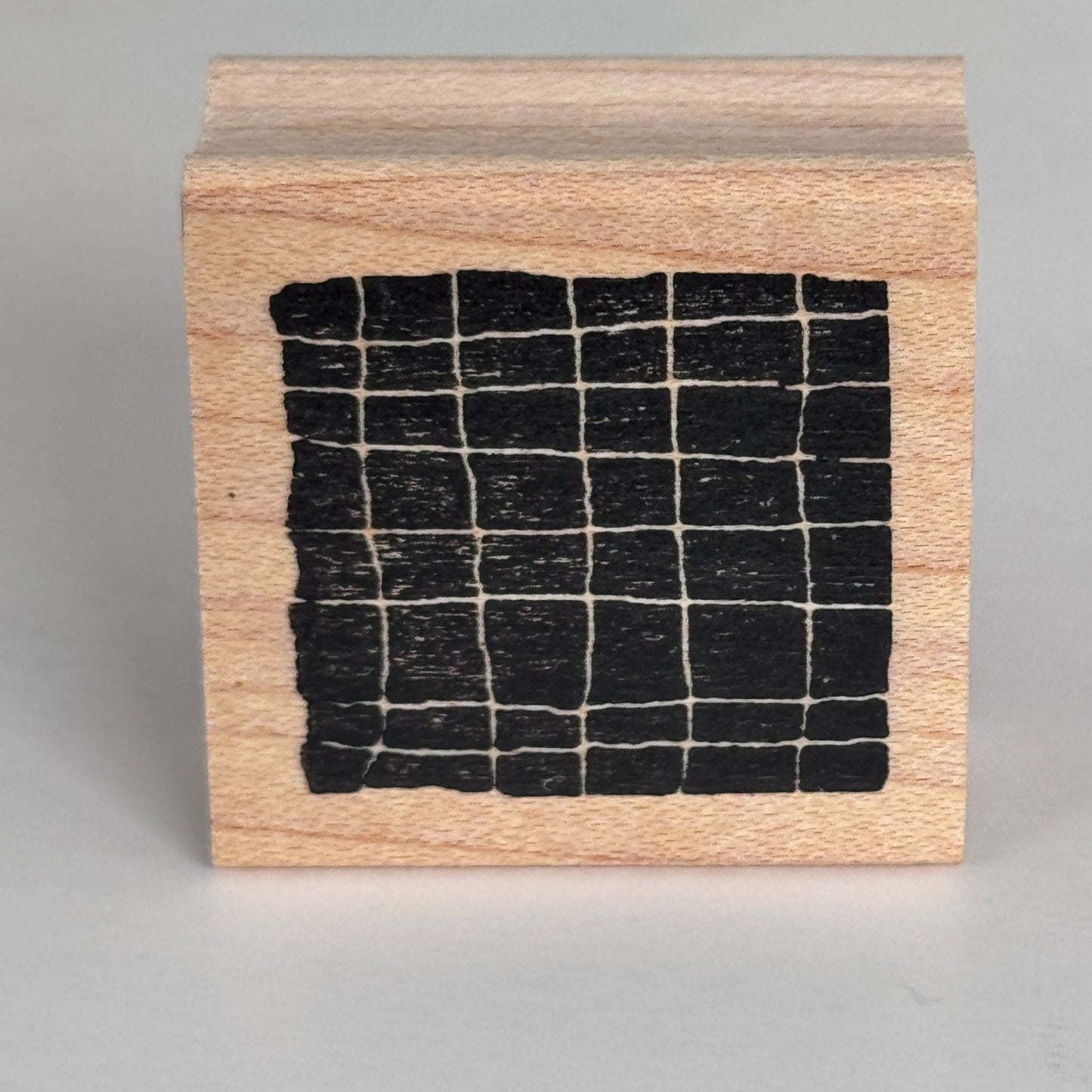 Impress Rubber Stamp Grid Square Pattern Background Cardmaking Junk Journaling Paper Crafting