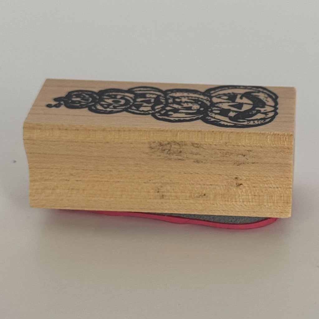 Hampton Art Rubber Stamp Stacked Jack-O-Lanterns Halloween Card Making Fall Vertical