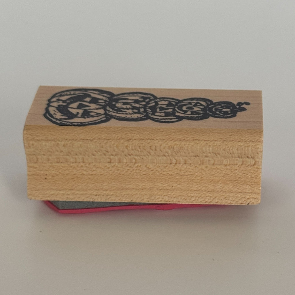Hampton Art Rubber Stamp Stacked Jack-O-Lanterns Halloween Card Making Fall Vertical
