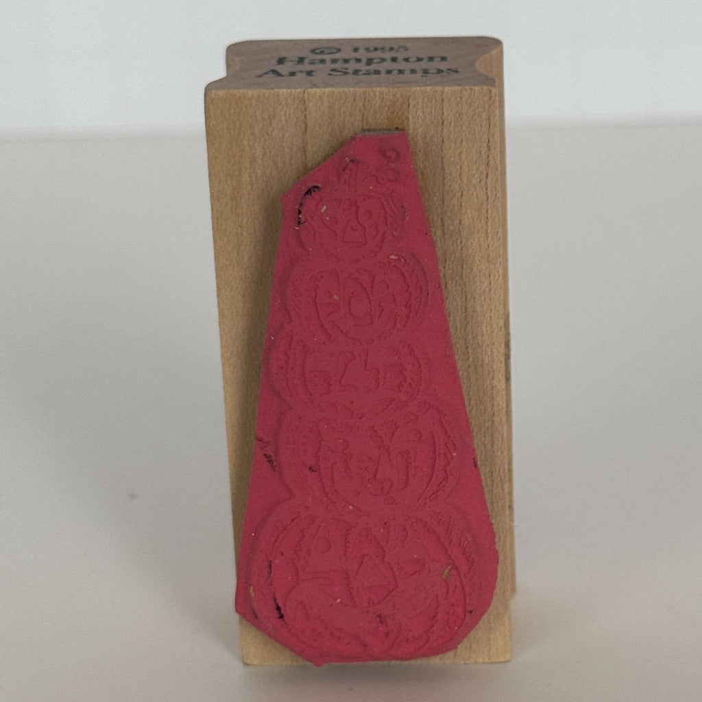 Hampton Art Rubber Stamp Stacked Jack-O-Lanterns Halloween Card Making Fall Vertical