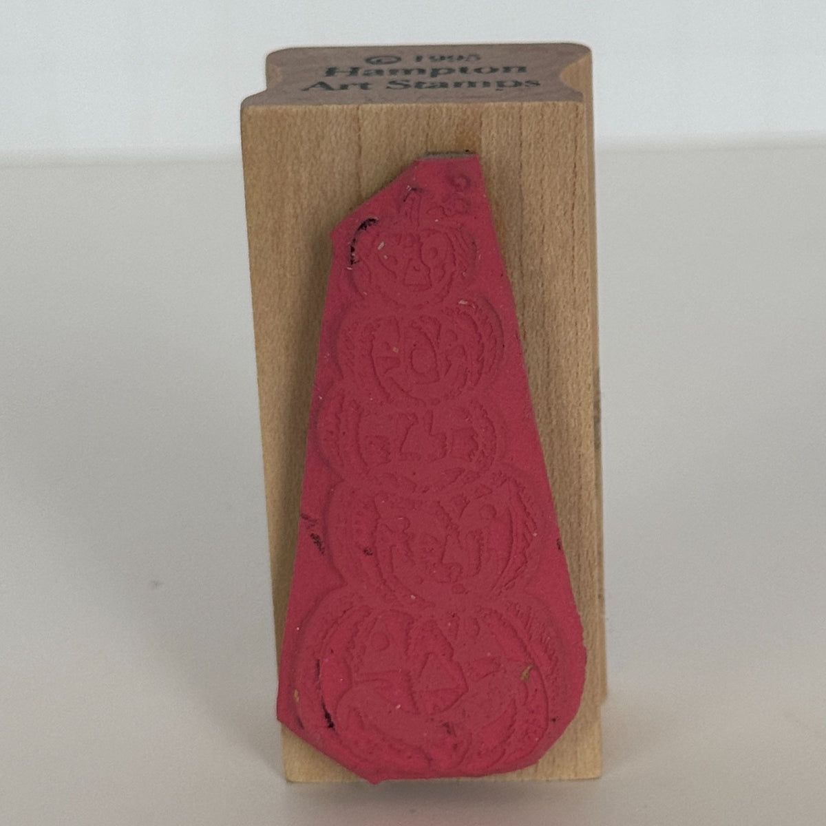 Hampton Art Rubber Stamp Stacked Jack-O-Lanterns Halloween Card Making Fall Vertical