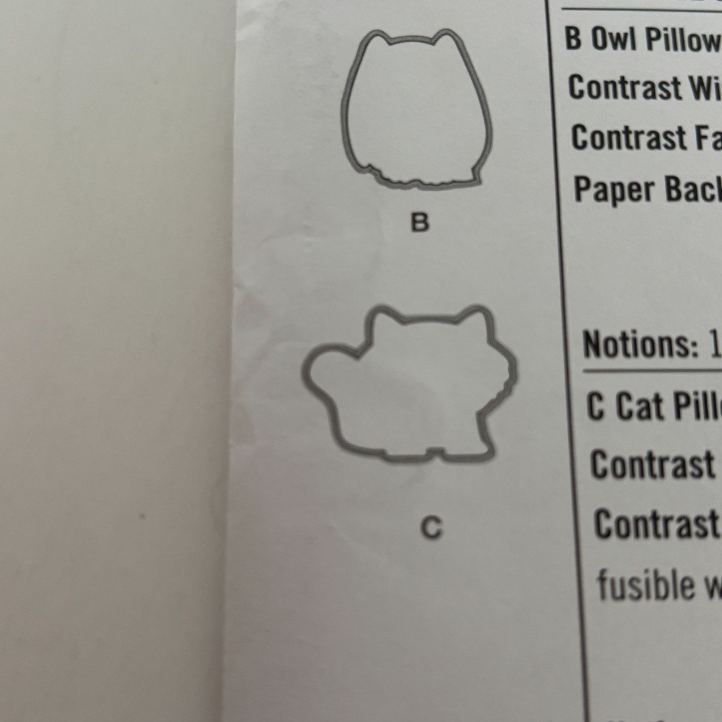 Simplicity Sewing Pattern S9036 Harry Potter Character Animal Pillow Owl Cat UC