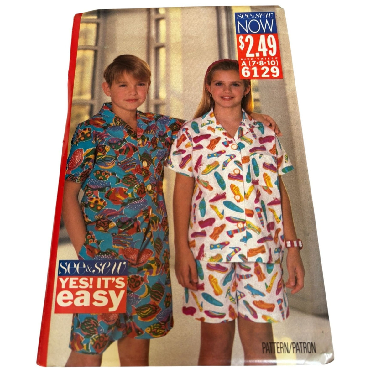 Butterick Sewing Pattern 6129 Shirt Shorts Summer Boys Girls Kids Easy UC 7 8 10
