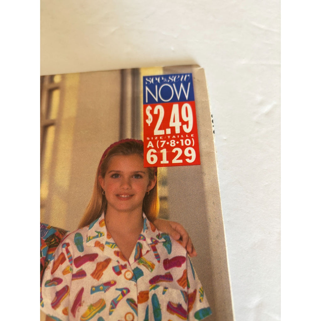Butterick Sewing Pattern 6129 Shirt Shorts Summer Boys Girls Kids Easy UC 7 8 10
