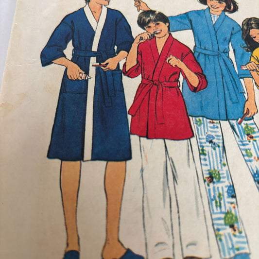 Simplicity Sewing Pattern 8120 Kimono Robe Loungewear 70s Teen Chest 32-33.5" Uncut